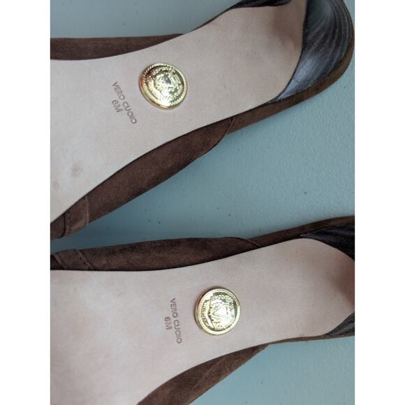 New Veronica Beard Leslie Suede Mule Size US 6M Cedar 2.75" Heel - Picture 10 of 11